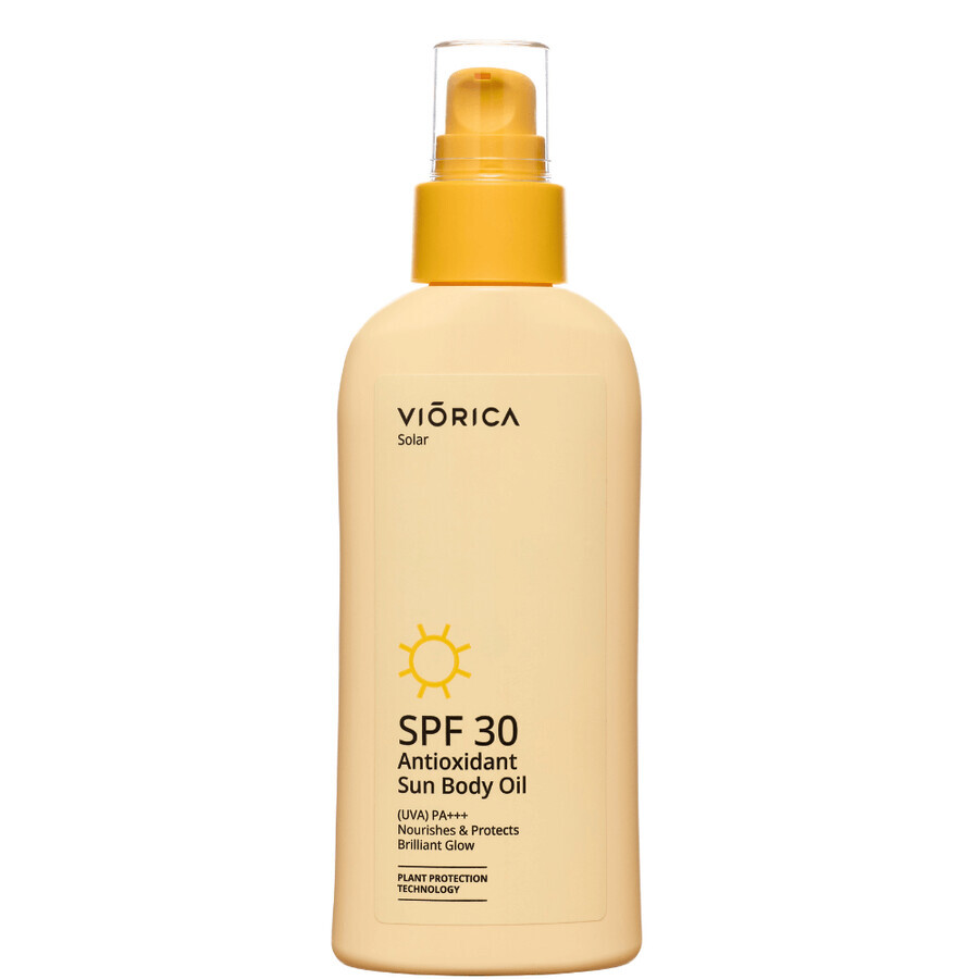 Body oil with antioxidant sun protection Spf 30 Solar, 150 ml, Viorica