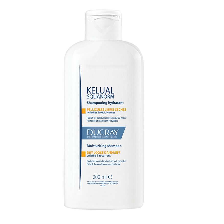 Seboregulating treatment shampoo for dry dandruff Squanorm Kelual, 200 ml, Ducray