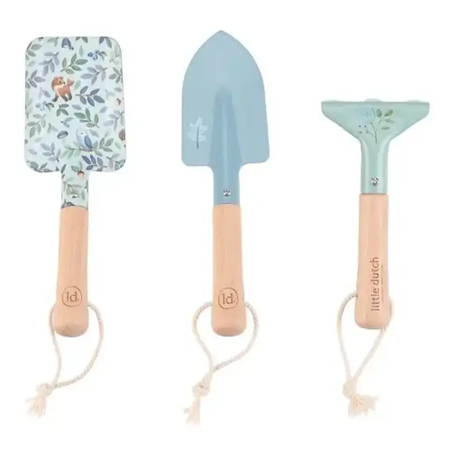 Set d'outils de jardinage Forest Friends, 3 ans et +, bleu, Little Dutch