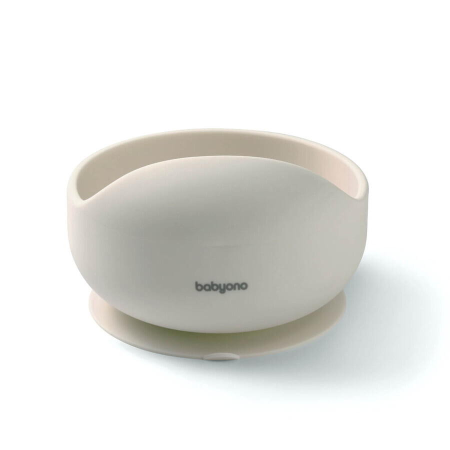 Siliconen kom met zuignap voor baby's, 6 maanden+, Beige, Babyono