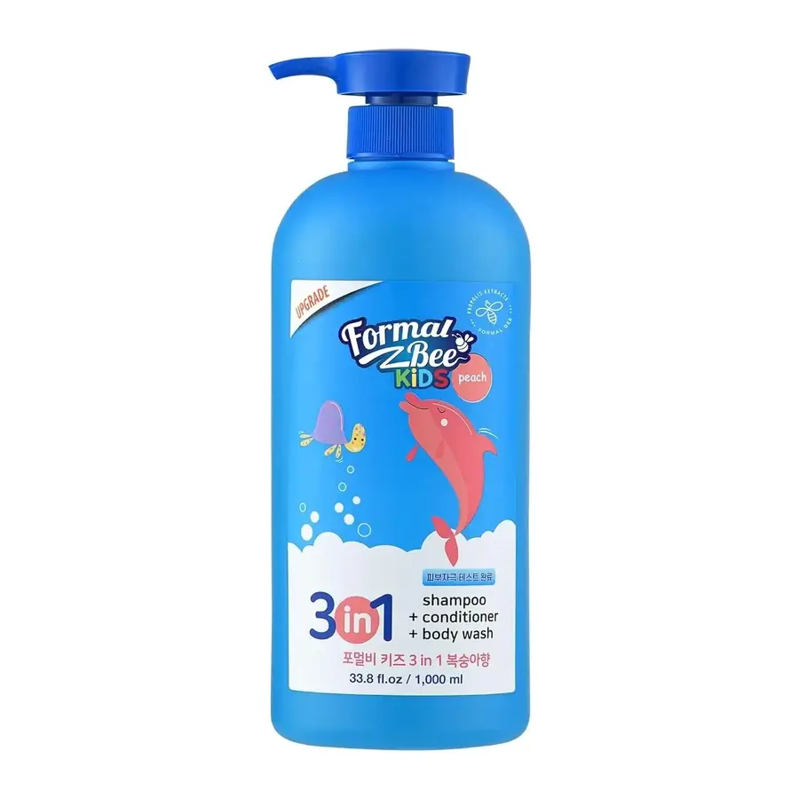 Kids Kids Gel douche 3en1, pêche, 1 litre, Formal Bee