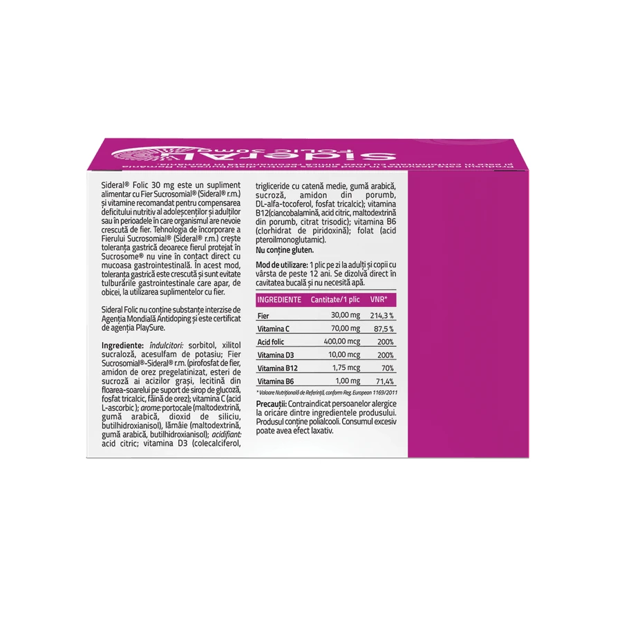 Sideral Folsäure, 30 mg, 20 Beutel, Labormed