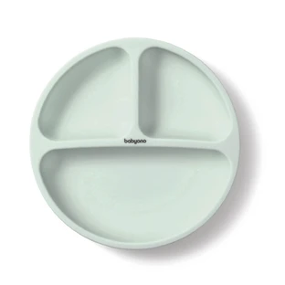 Assiette en silicone avec ventouse, Menthe, Babyono