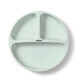 Assiette en silicone avec ventouse, Menthe, Babyono