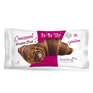 Double chocolate protein croissant, sugar free, 50 g, Feeling Ok