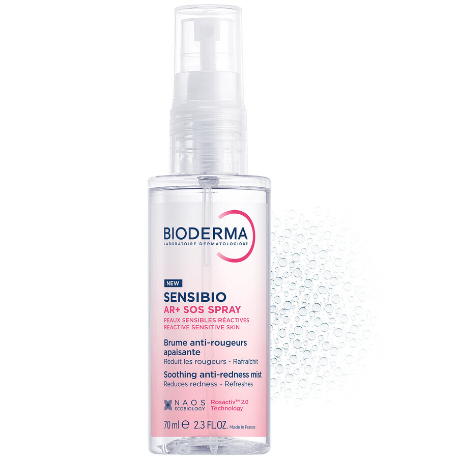 Anti-redness soothing spray for sensitive and reactive skin Sensibio AR+, 70 ml, Bioderma