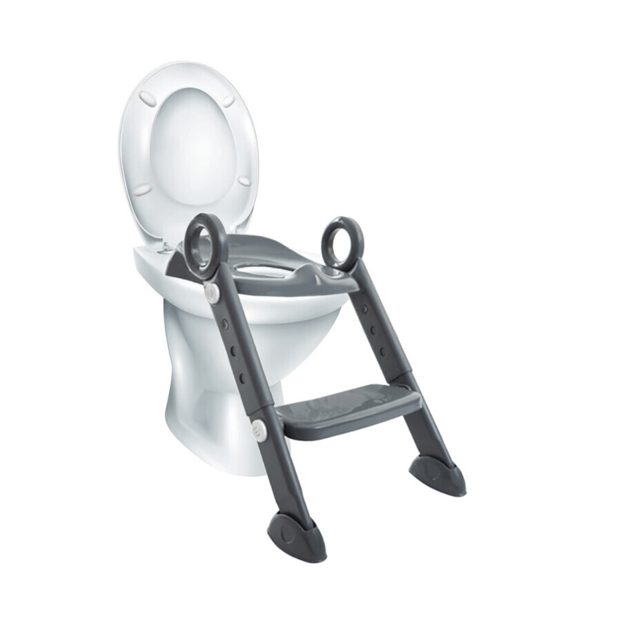 Riduttore pieghevole con scaletta per WC, 12 mesi+, Antracite, BabyJem