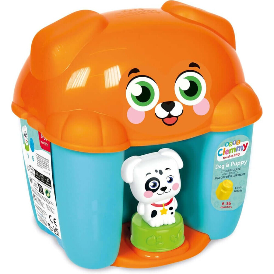 Educatief speelgoed - Zachte Clemmy Puppy Mand met bouwstenen, 6 maanden+, Clementoni