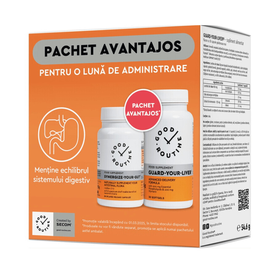 Synergize Your Gut + Guard Your Liver Pack, 2x30 capsules, Good Routine