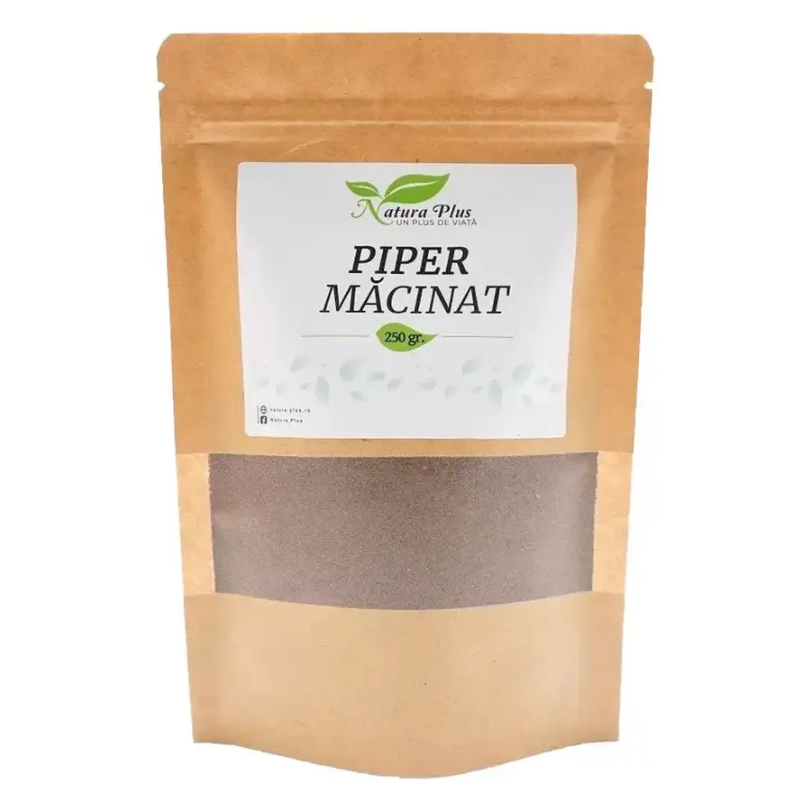 Piper negru macinat, 250 g, Natura Plus