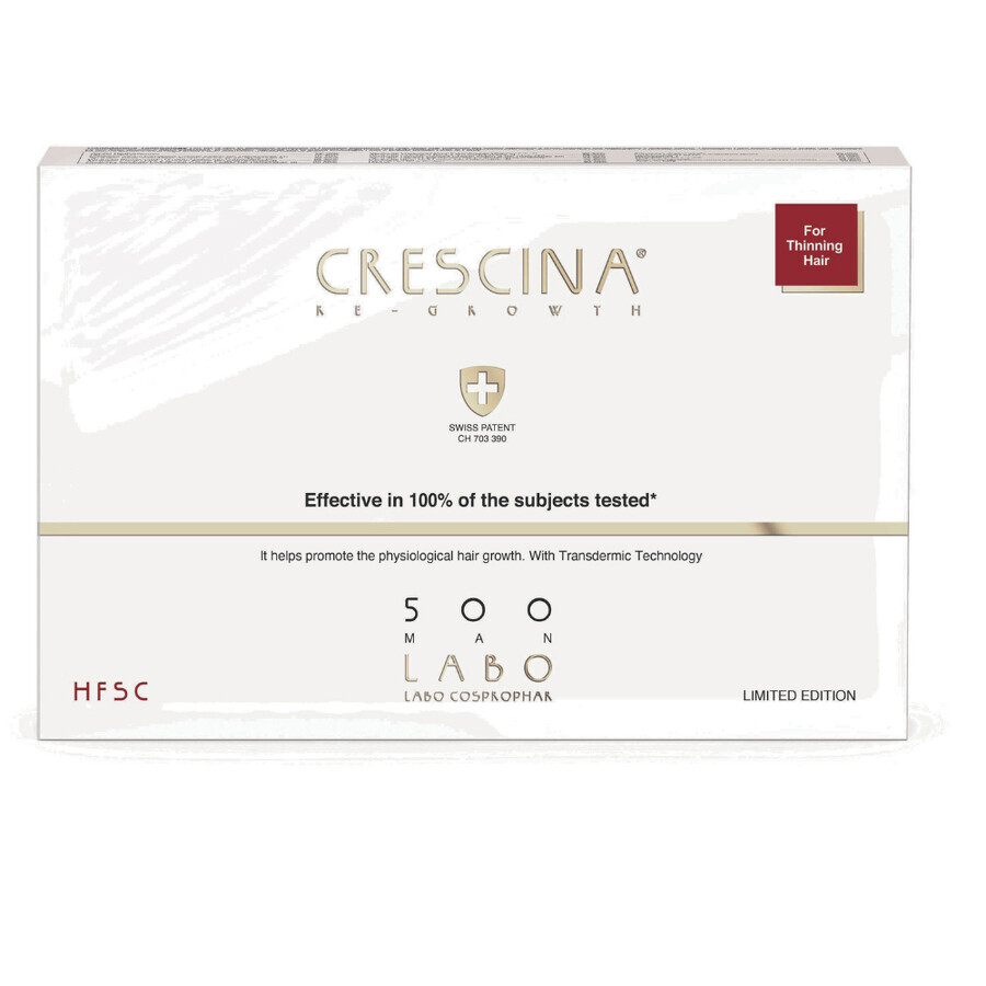 Intensive Haarwuchs-Kur 500 Man Crescina Re-Growth, 5 Ampullen, Labo