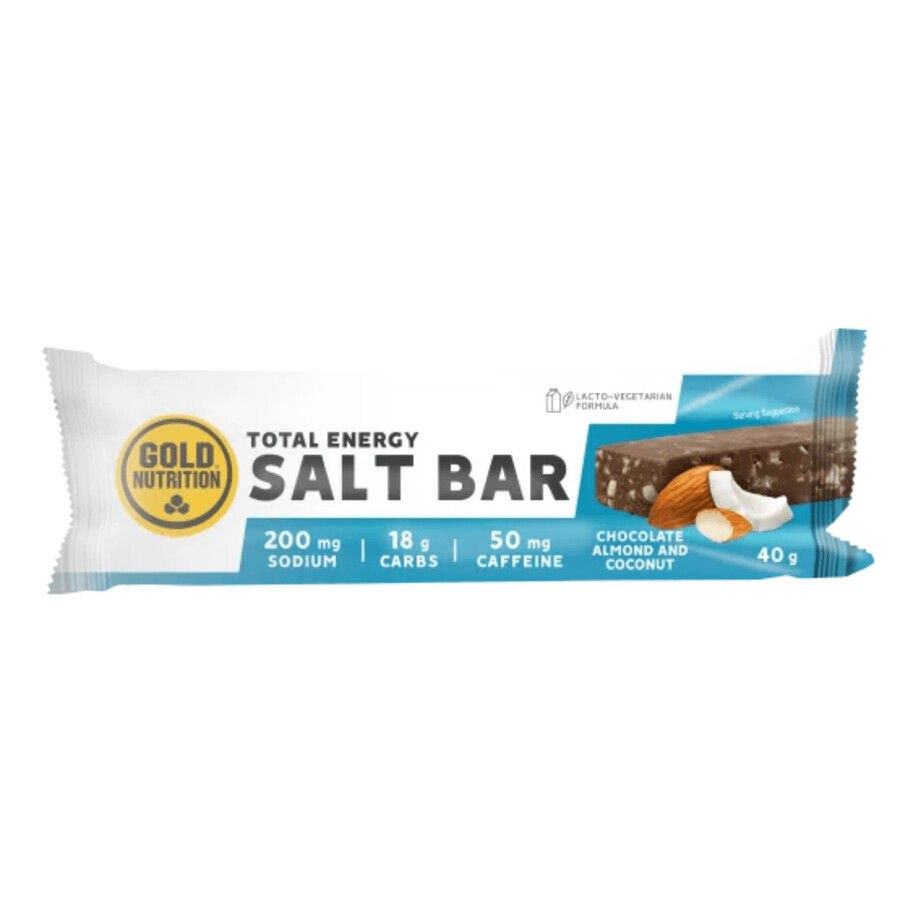Barrita energética Total Energy Bar, Chocolate, Almendra y Coco, 40 g, Gold Nutrition