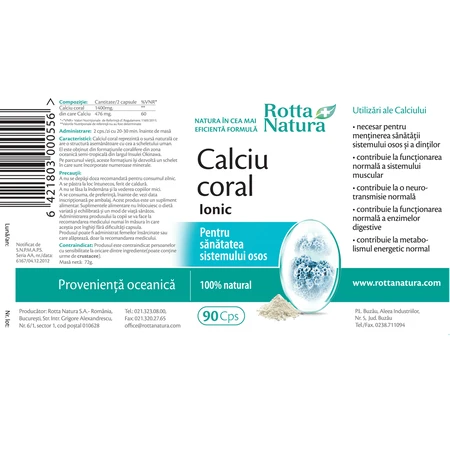Ionisch calcium uit koraal, 90 capsules, Rotta Natura