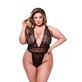 Leotard Baci Lingerie Deep V Black Queen size