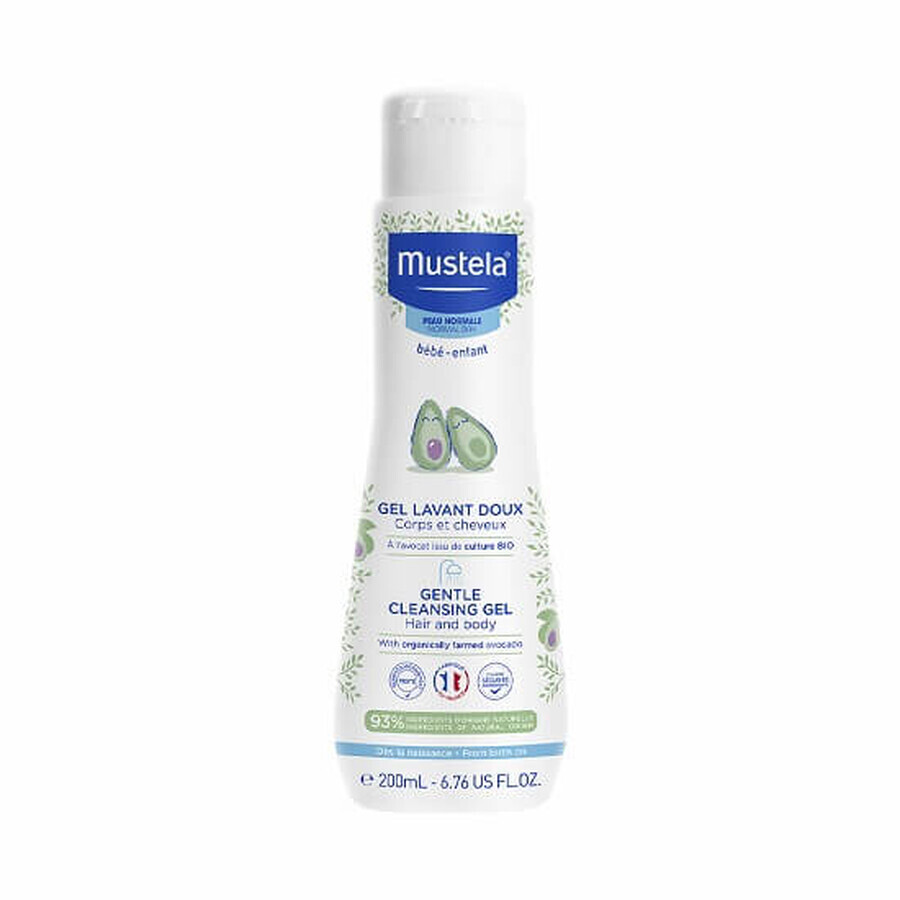 Hair and body cleansing gel 200 ml, Mustela