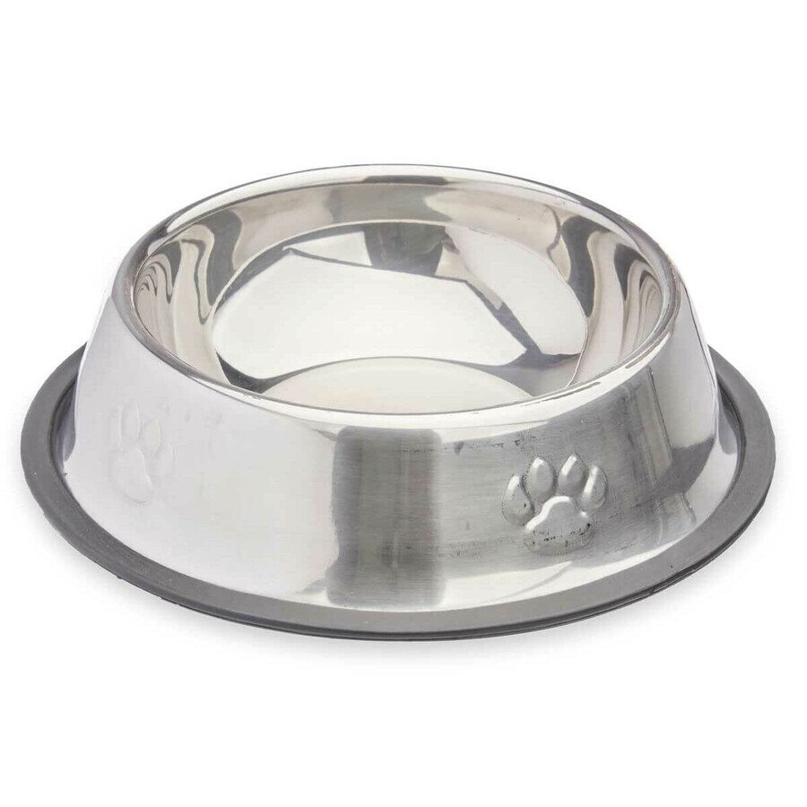Ciotola per cani Mascow 311 Grigio Argentato Gomma Metallo 35 x 0,03 x 25 cm (24 Unità)