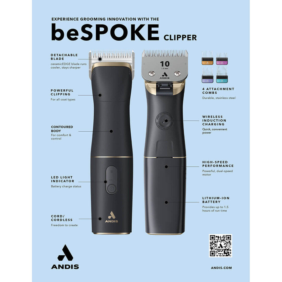 Haarknipper voor huisdieren Andis BESPOKE Zwart Haarknipper voor huisdieren Andis BESPOKE Zwart