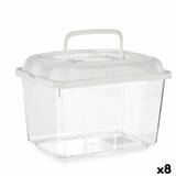 Aquarium mit Griff Groß Weiß Kunststoff 7 L 20 x 20 x 20 x 30 cm (8 Stück)