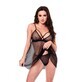 Ondergoed Set Baci Lingerie Babydoll &amp; G-string Zwart 2 Stuks (M/L)