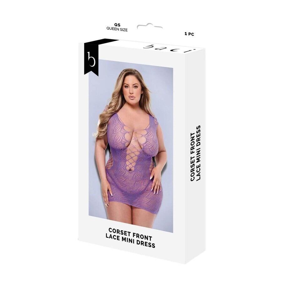 Unterwäsche Set Baci Lingerie Spitze Minikleid Lila (Queen)