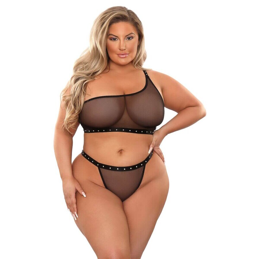 Ondergoed Set Fantasie Lingerie Zwart (Damesmaat)