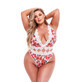 Body Baci Lingerie Floreale e Pizzo Multicolore XL Queen