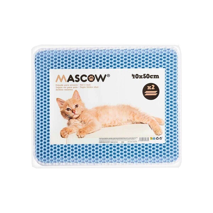 Covor litieră pentru pisici Albastru 50 x 40 x 1,5 cm (12 Unități) Covor litieră pentru pisici Albastru 50 x 40 x 1,5 cm (12 Unități)