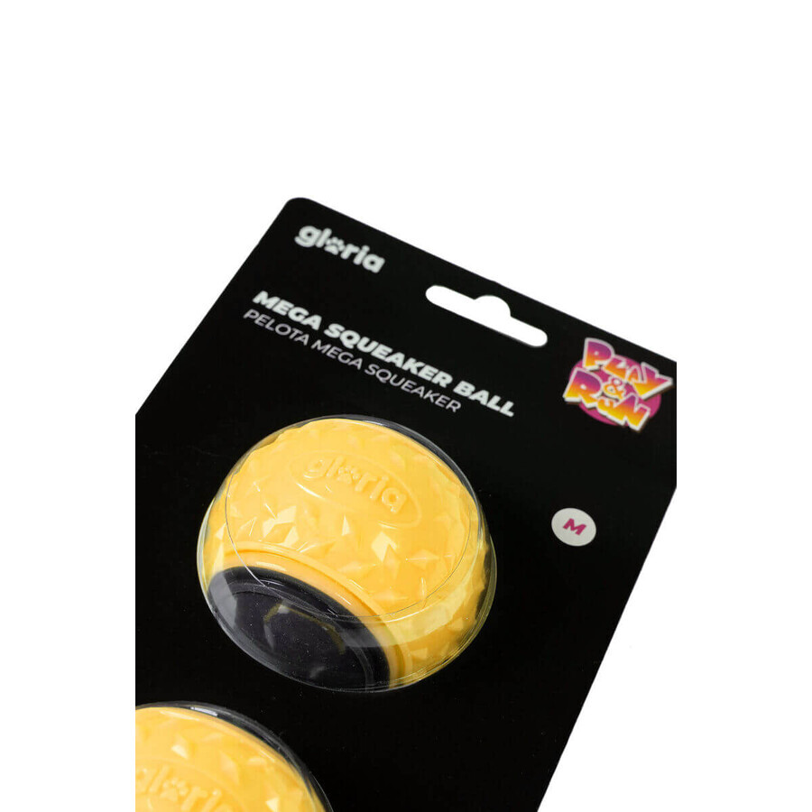 Ball für Haustiere Gloria PLAY AND RUN Gelb TPR M 6,35 cm 2 Stück Ball für Haustiere Gloria PLAY AND RUN Gelb TPR M 6,35 cm 2 Stück