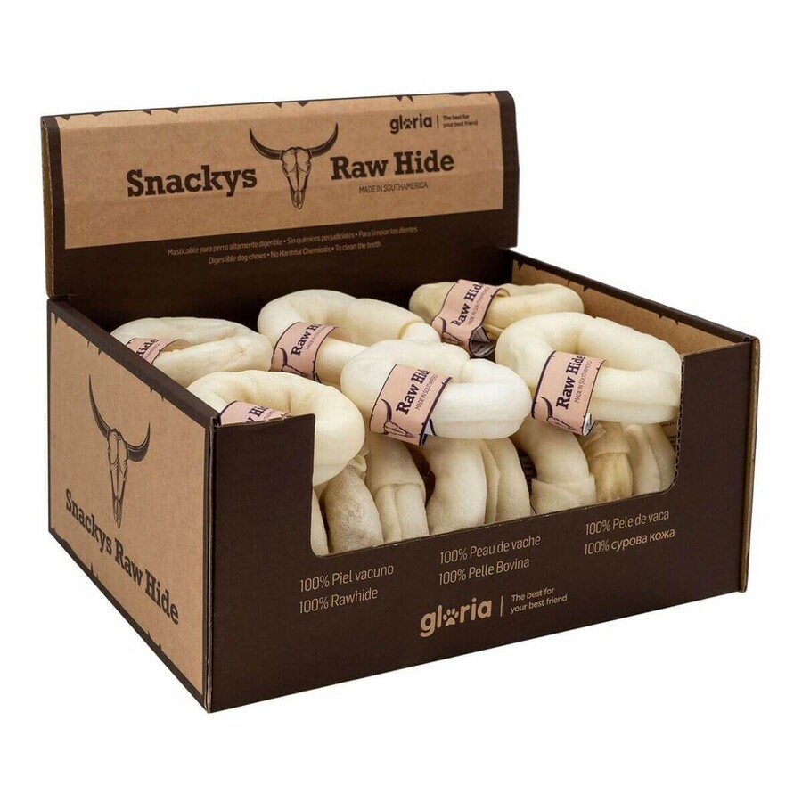 Snack pour chiens Gloria Snackys Rawhide 8-9 cm Donut Snack pour chiens Gloria Snackys Rawhide 8-9 cm Donut