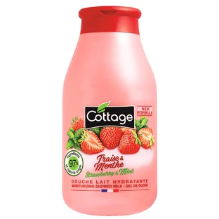 Gel de ducha hidratante con leche y extracto de fresa y menta, 250 ml, Cottage