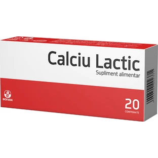 Lactic Calcium, 20 tablets, Biofarm