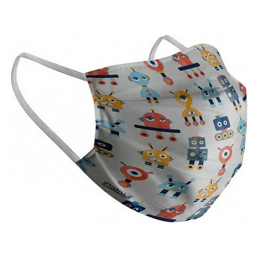 Masque hygiénique réutilisable en tissu Robot pour enfants
