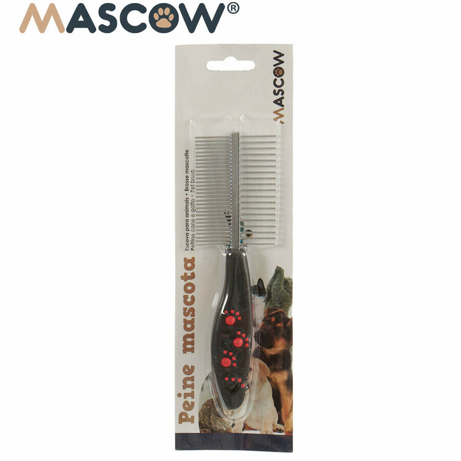 Pieptene Mascow 27793 Negru Roșu Verde Poliester Oțel 4 x 20,5 x 1,5 cm 12 Unități