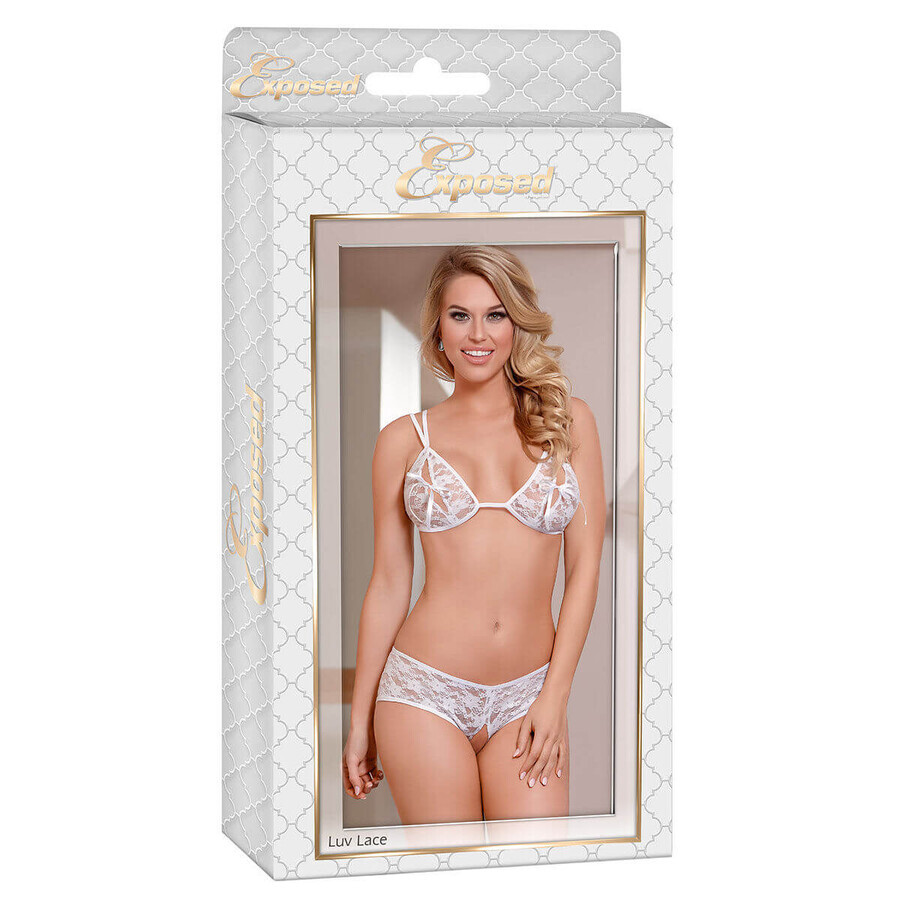 Set di biancheria intima esposta bianca (S/M)