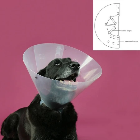 Guler elisabetan pentru câini KVP Betsy Transparent (33-41 cm)