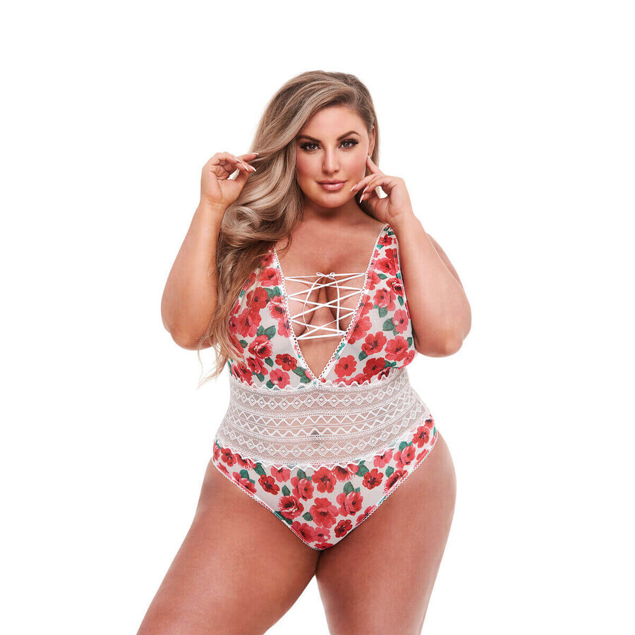 Winkel op Turnpakje Baci Lingerie Bloemen & Kant Wit Veelkleurig XL Queen Turnpakje Baci Lingerie Bloemen & Kant Wit Veelkleurig XL Queen