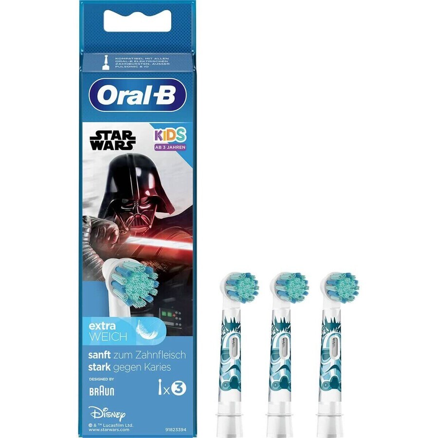 Boutique Tête de remplacement Oral-B Stages Power Star Wars 3 unités Tête de remplacement Oral-B Stages Power Star Wars 3 unités
