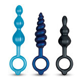 Plug anale B-Vibe Blu 3 Pezzi