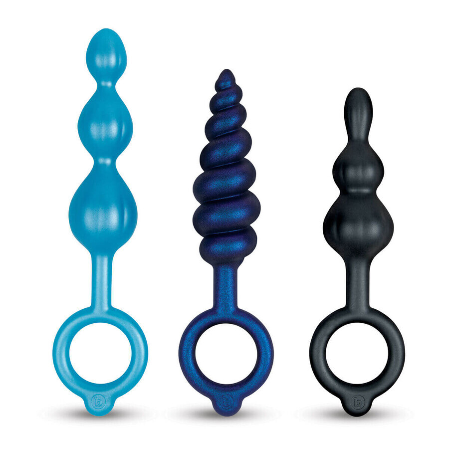 Anaalplug B-Vibe Blauw 3 Stuks