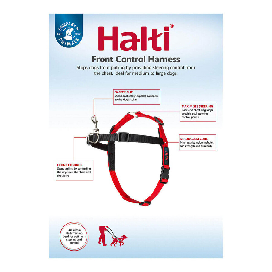 Ham pentru câini Company of Animals Halti Negru/Roșu Mărimea M (58-86 cm)