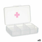 Portapillole con Scompartimenti Berilo HW0929-1 Trasparente Plastica 11,5 x 18 x 2,2 cm (12 Unità)