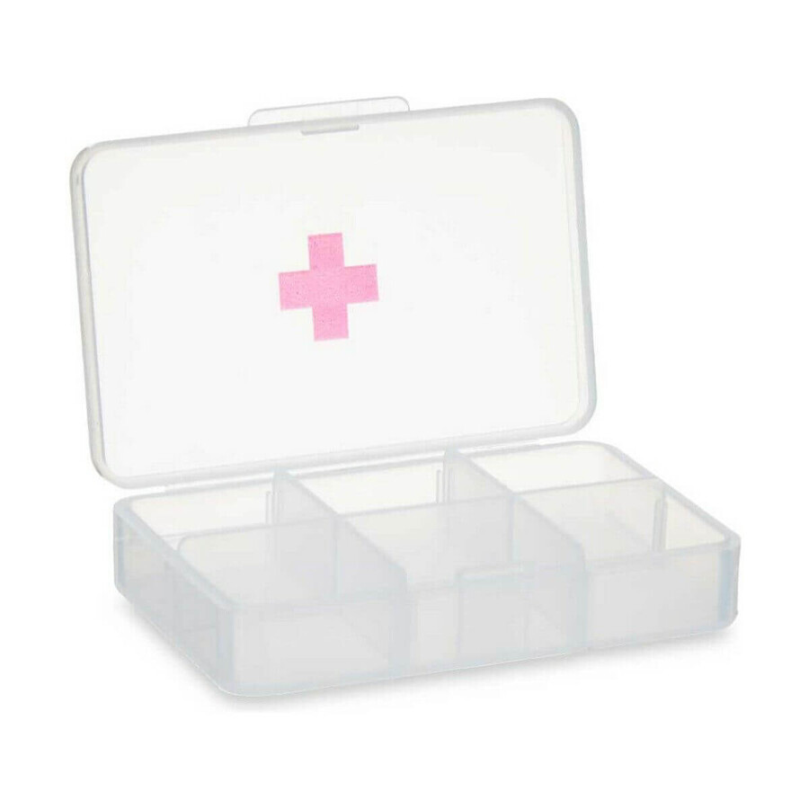 Portapillole con Scompartimenti Berilo HW0929-1 Trasparente Plastica 11,5 x 18 x 2,2 cm (12 Unità)