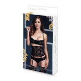 Set di reggiseno, pinocchietto e mutandine in pizzo taglia unica Baci Lingerie BLW3100 Nero (Taglia unica)