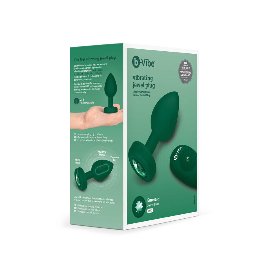 Bouchon anal B-Vibe Vibrating Jewel Vert M/L