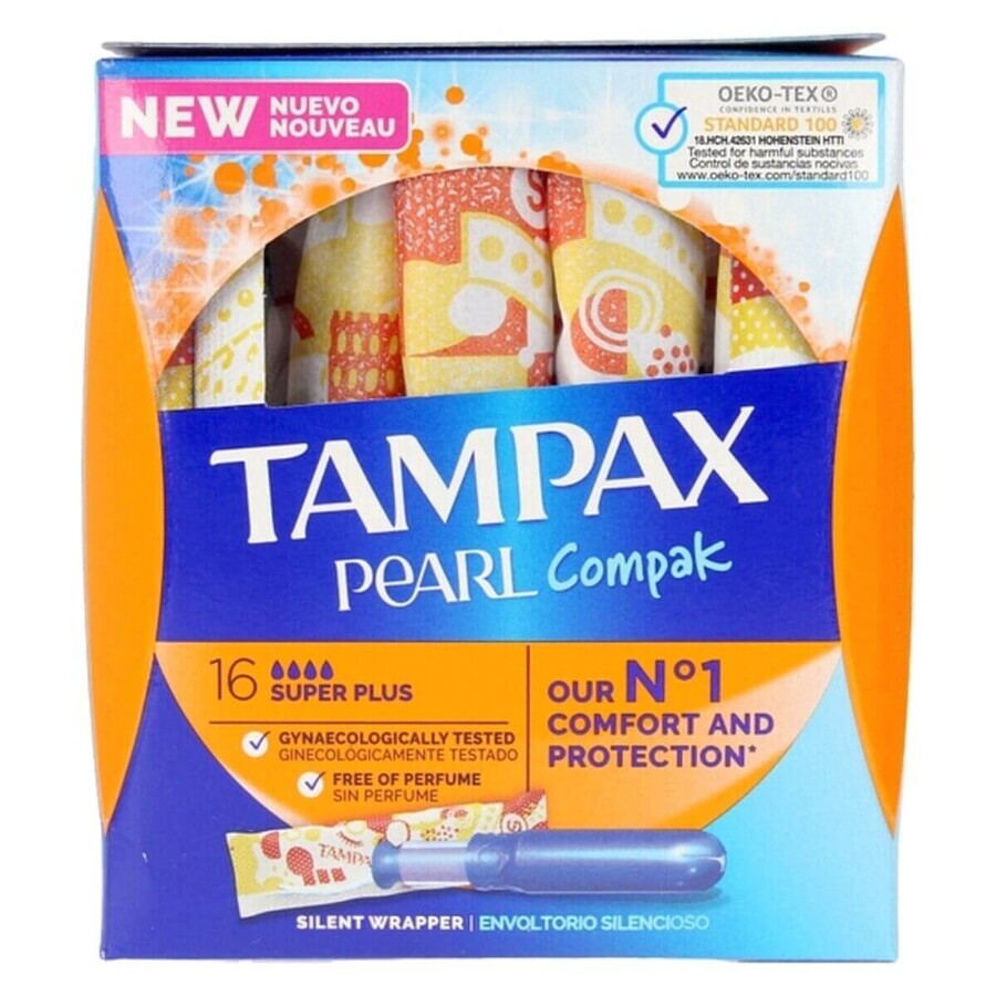 Comprar Tampon Super Plus Pearl Compak Tampax Tampax Pearl Compak 16 Unități Tampon Super Plus Pearl Compak Tampax Tampax Pearl Compak 16 Unități