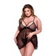 Set lenjerie intimă Baci Lingerie Babydoll &amp; G-string negru 2 bucăți (mărimea reginei)