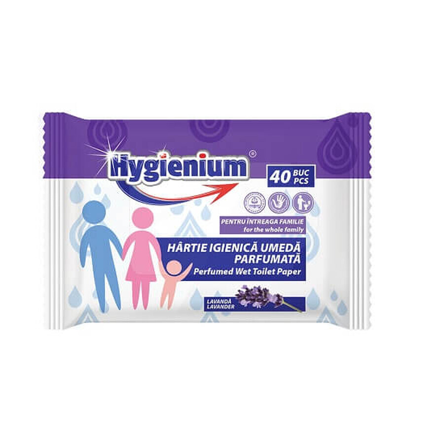 Boutique Papier hygiénique humide parfumé à la lavande, familial, 40 pièces, Hygienium Papier hygiénique humide parfumé à la lavande, familial, 40 pièces, Hygienium