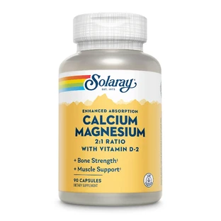 Calcio, Magnesio y Vitamina D Solaray, 90 cápsulas, Secom