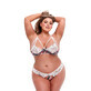 Underwear Set Open Back Baci Lingerie Floral &amp; Lace Grey (XL)