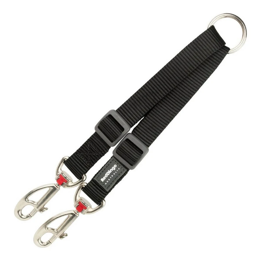 Arnés correa para 2 perros Red Dingo Negro negro (1,2 x 16,5-22 cm) (1,2 x 16,5-22 cm)